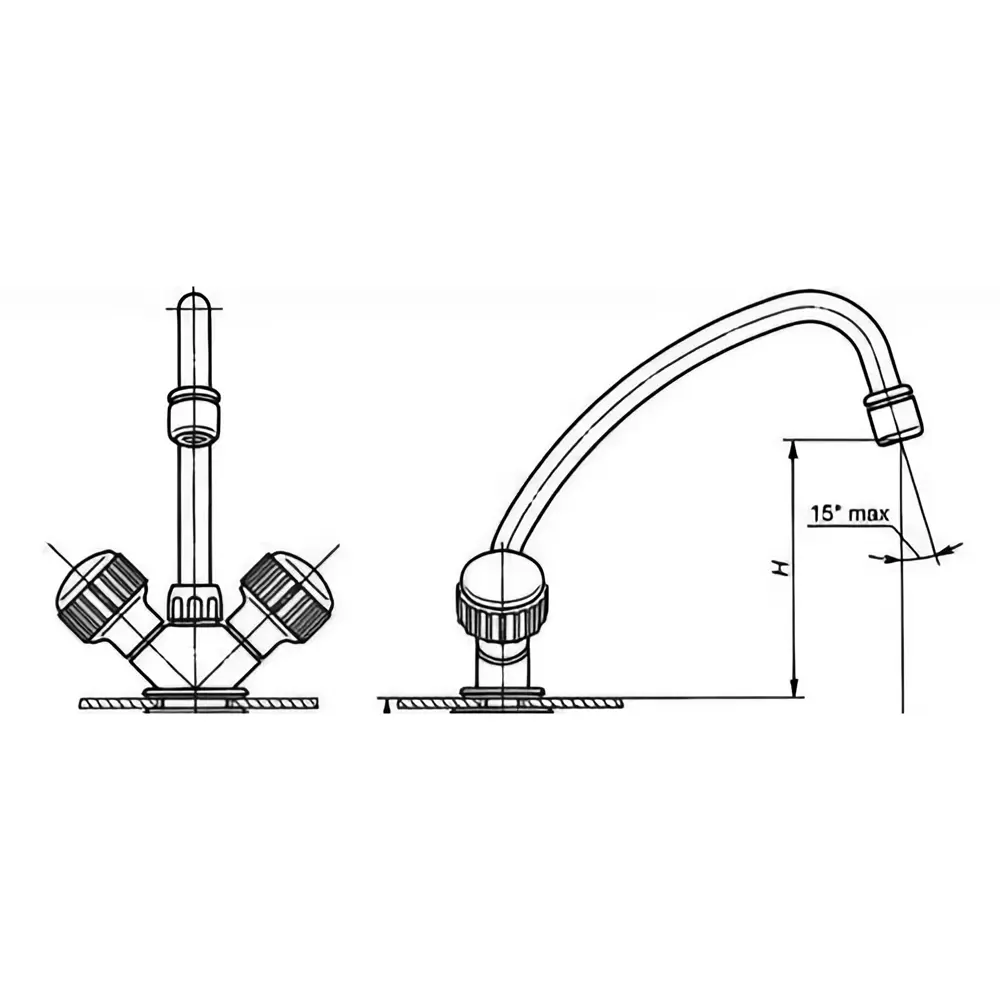 Смеситель для раковины Киров двухвентильный цвет хром Santreyd STLM-2100191 - Вид №3