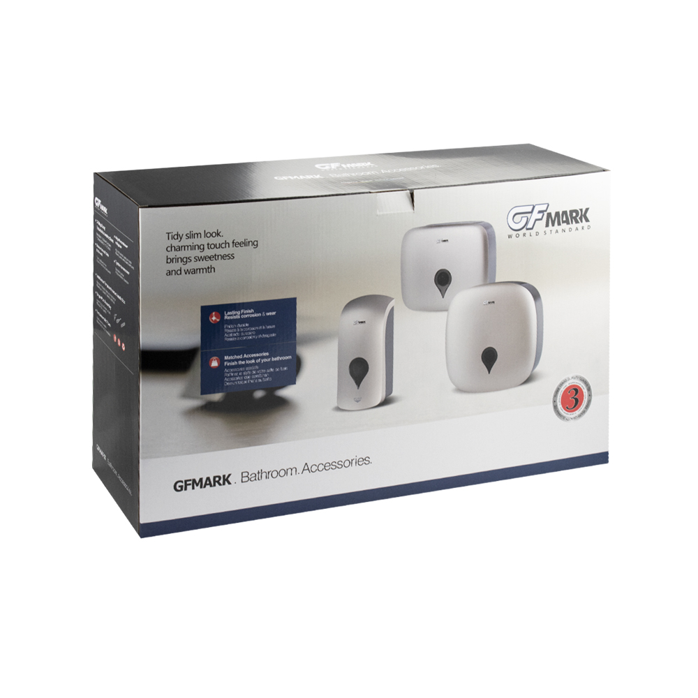 GFmark - Диспенсер для туалетной бумаги - барабан, на 2 РУЛОНА, пластиковый, БЕЛЫЙ, с глазком - капля, с ключем, код: 928  - Вид №4