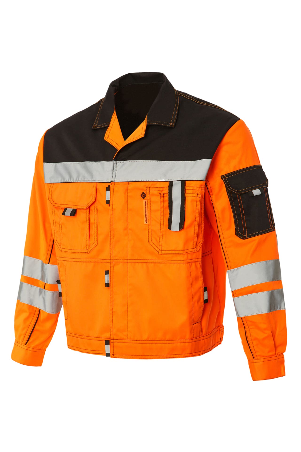 61867 Костюм "Профессионал-2" с СВП оранжево-черный  Летняя спецодежда  размер 56-58/170-176  - Вид №1