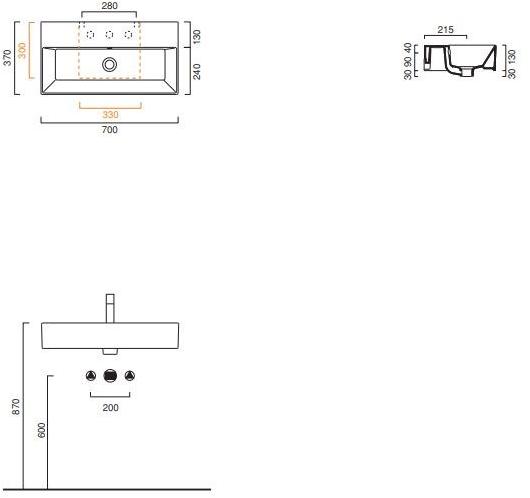 Подвесная раковина настенная овальная CERAMICA CATALANO Premium белая sun-id-1361921 - Вид №9