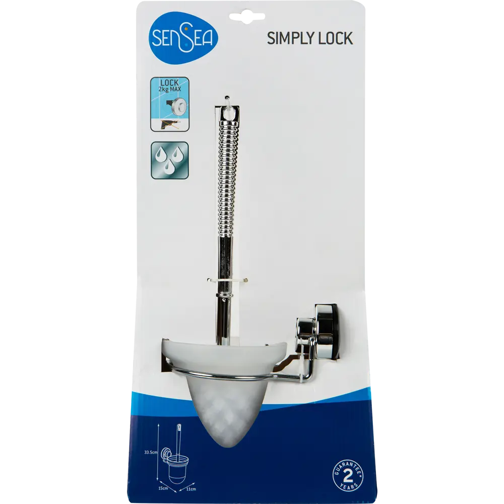 Ёршик подвесной для унитаза Sensea «Simply Lock», стекло, цвет белый STLM-2112234 - Вид №1