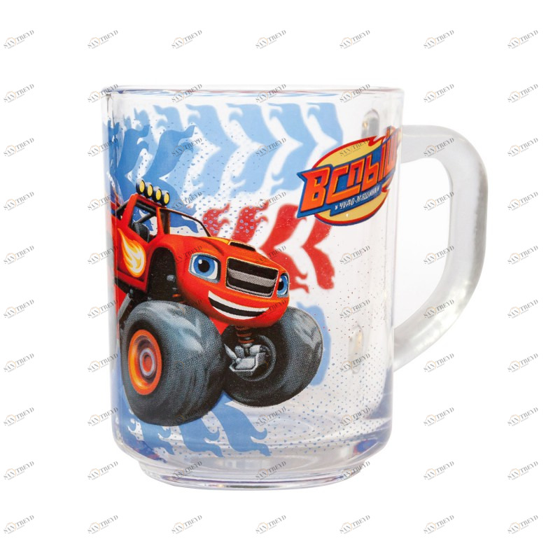 Кружка стеклянная "Вспыш и чудо-машинки. Вспыш - Трек", 250 мл ND PLAY ВСПЫШ И ЧУДО-МАШИНКИ 335663 Красный;прозрачный Santreyd 
