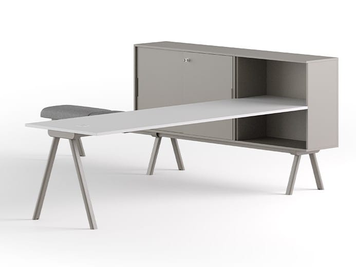 Рабочий стол со встроенной полкой и сиденьем GABER WORKSTATION 2027 SX + SEATER ARCH-00091824 - Вид №1