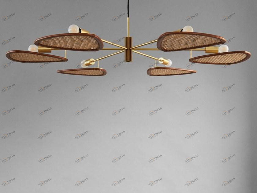 101 Copenhagen Светодиодный подвесной светильник из ротанга и алюминия  201020 