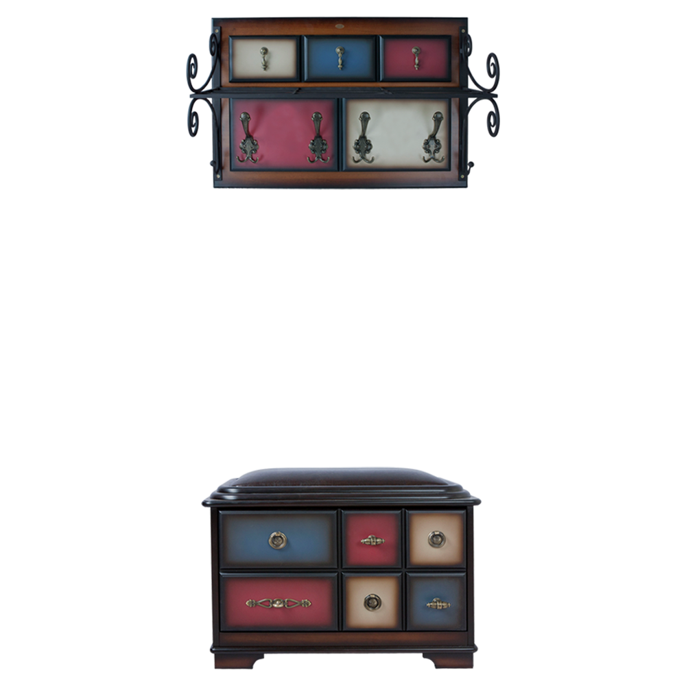 15002,11533 Настенная прихожая с обувницей Пандора 1 Mix BOGACHO 4627139502104, 4627139501985