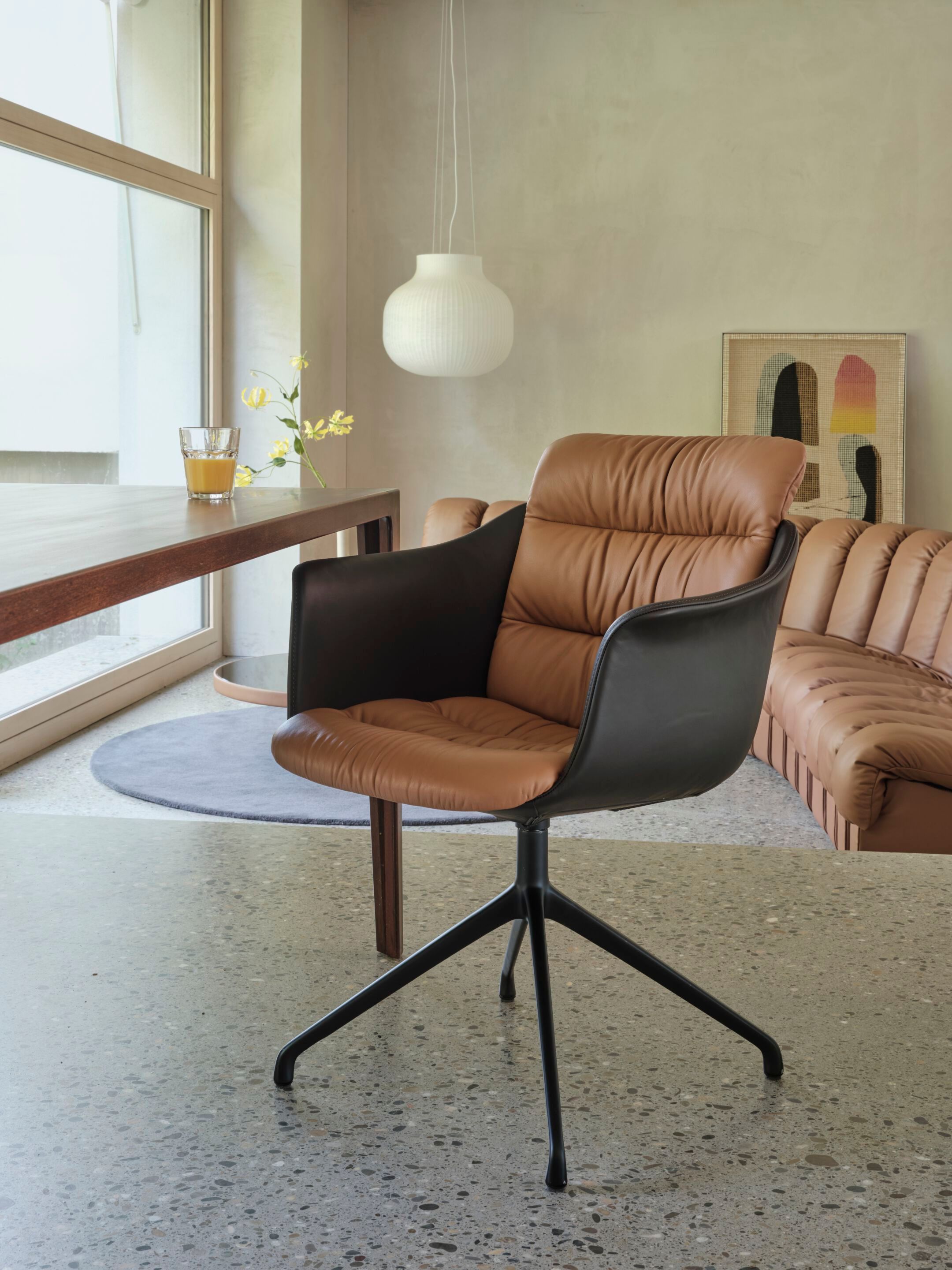 Кожаный поворотный стул с подлокотниками de Sede DS-525 TOSCA ARCH-00131008 - Вид №6