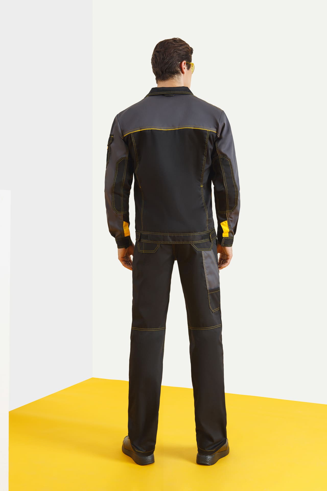 4956833 Костюм "Профессионал-2" черный-графит-желтый GENESIS  Летняя спецодежда  размер 60-62/170-176  - Вид №9
