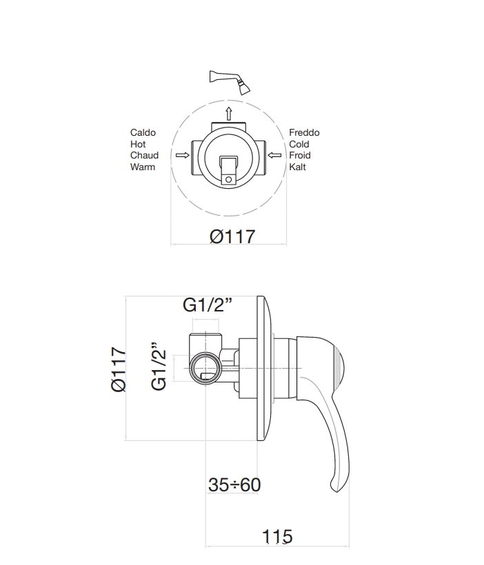 47CR5130 Смеситель для душа , хром Fiore JAFAR  - Вид №2