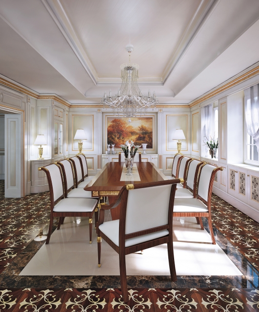 Regency5 Tifernoit Белый лакированный буазери в стиле регентства Soggiorno 