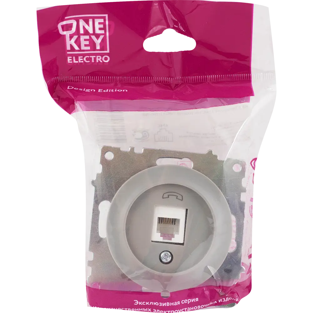 Телефонная розетка OneKeyElectro Florence серая для скрытого монтажа 82127032 STLM-0019917 - Вид №4