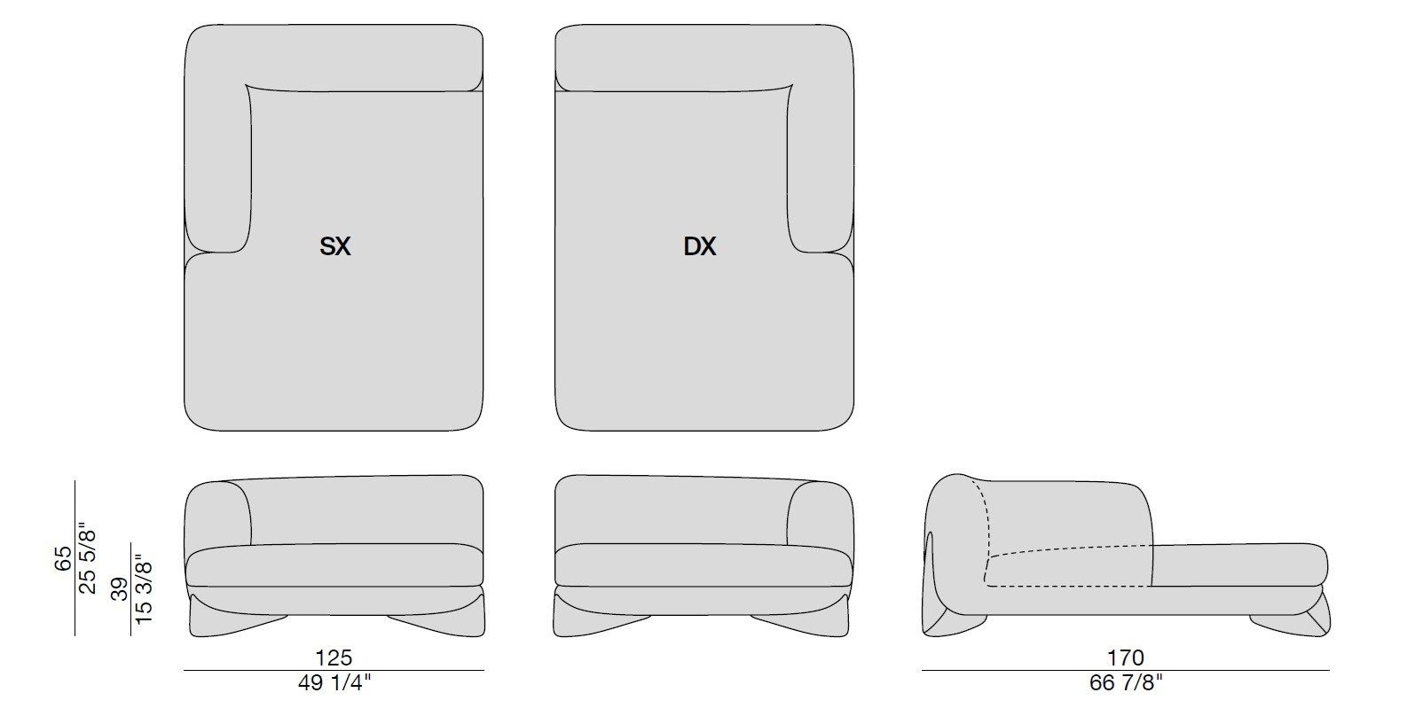 3-местный тканевый диван с полуостровом Porada Soul ARCH-00053880 - Вид №4