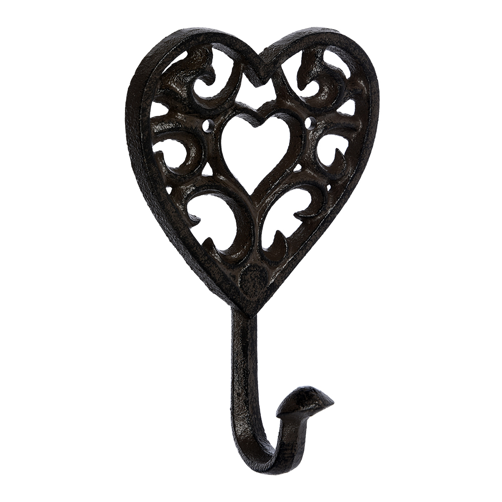 Крючок настенный черный 17 см "Сердце" BLUMEN HAUS  00-3971628 Черный  - Вид №2