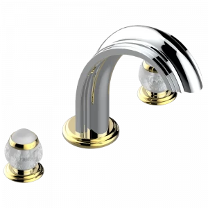 A2H-25SG Смеситель для ванны на 3 отверстия устанавливаемый на борту - излив СУПЕР ГОЛИАФ Thg-paris Panthere со светлым хрусталём Хром-золото