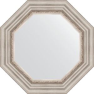 BY 3787 Зеркало в багетной раме - римское серебро 88 mm EVOFORM Octagon