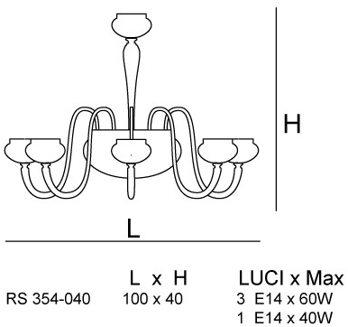 Siru Люстра из муранского стекла Classic Rs 354-040 - Вид №1