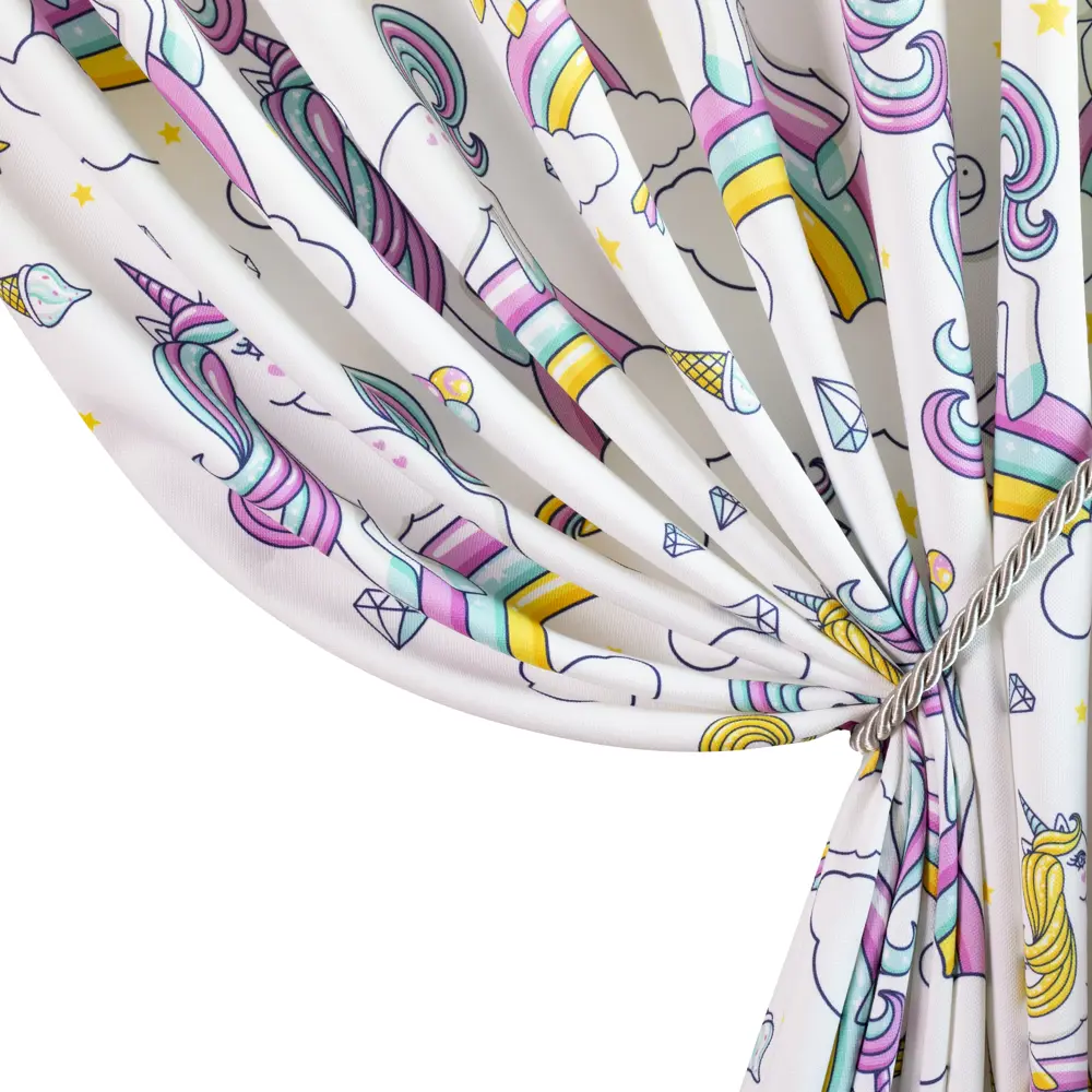 Штора на ленте Единорог 160x260 см цвет розовый GARDEN STLM-2116273