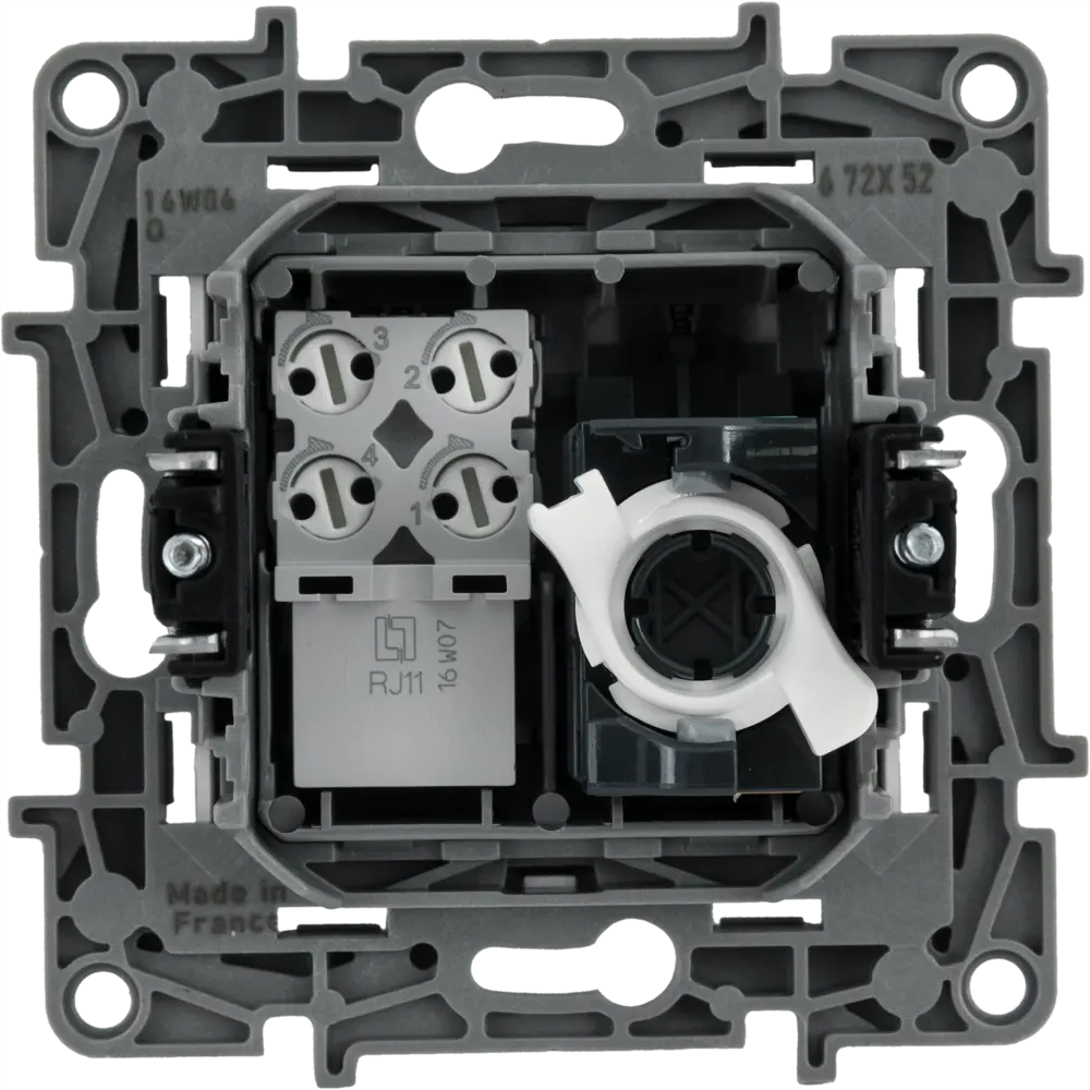 Телефонная/компьютерная розетка встраиваемая Legrand Etika RJ11/RJ45 UTP cat 5e цвет алюминий 82496552 STLM-2208379 - Вид №2