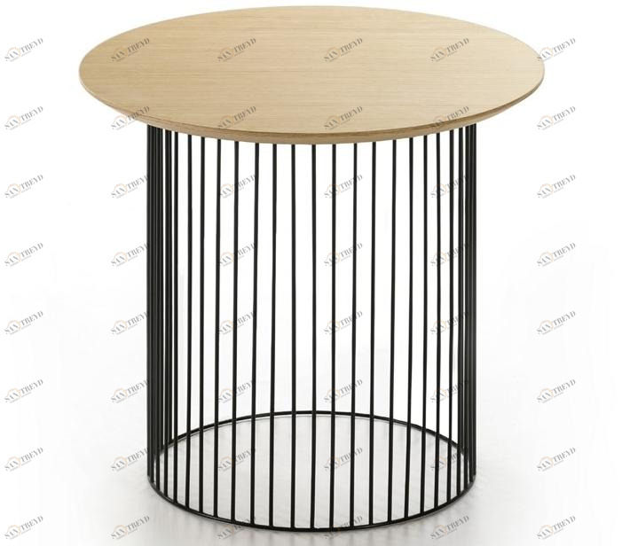 Kendo Mobiliario Низкий круглый журнальный столик из стали и дерева sun-id-1394498