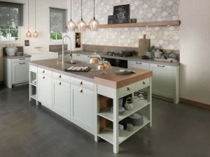 rational Кухня из стали и дерева с островом Cottage