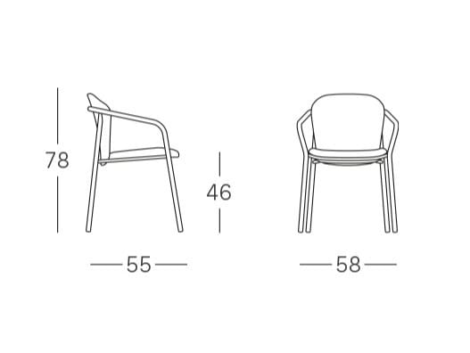 Мягкое стальное кресло с подлокотниками S-CAB Finn ARCH-00060775 - Вид №8