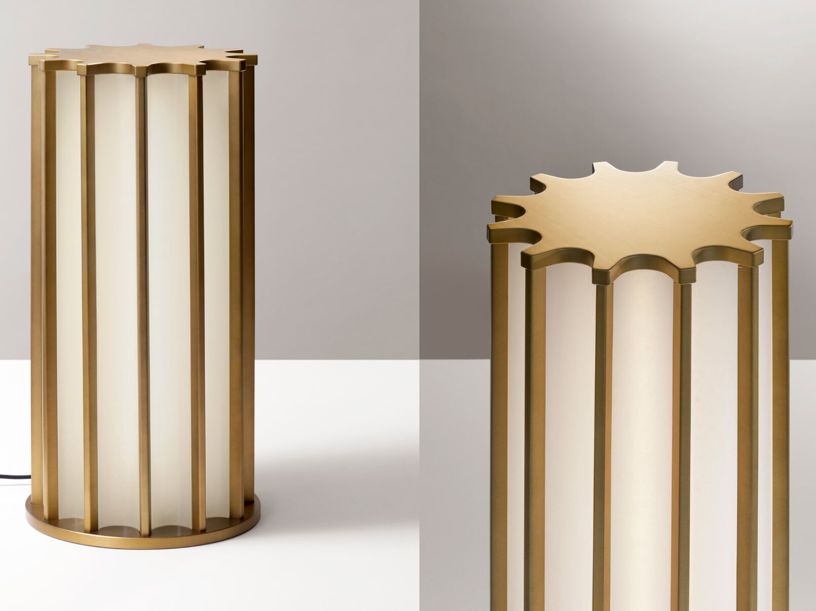 Алюминиевая и стеклянная светодиодная настольная лампа с регулируемой яркостью Panzeri ARCH-00006131 - Вид №1