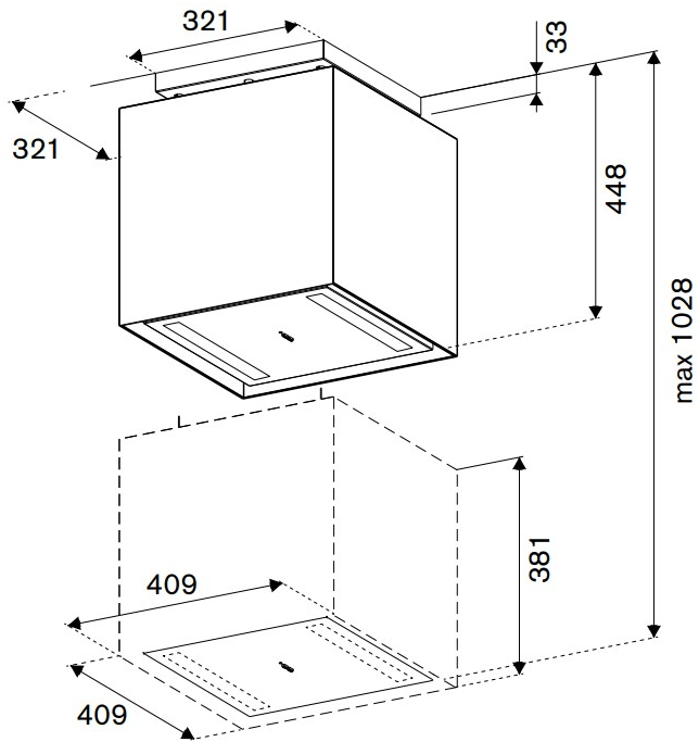 Bertazzoni Островная вытяжка из нержавеющей стали со встроенным освещением Modern sun-id-1395667 - Вид №1