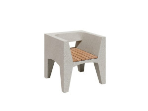 Бетонное наружное сиденье с подлокотниками