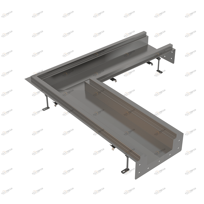 Промышленный коробчатый желоб угловой из нержавеющей стали AISI 316L ALCAPLAST APR11202