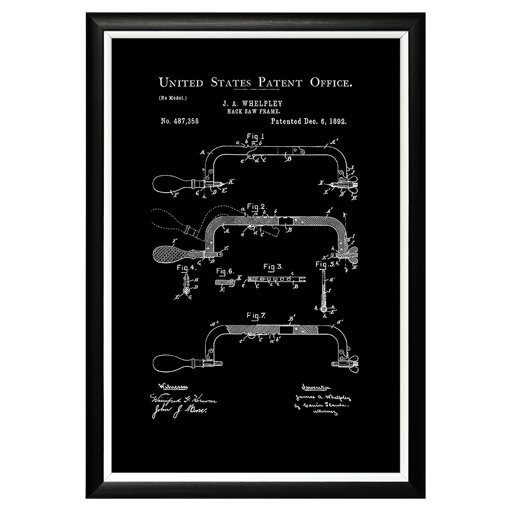 896521373_1818 Арт-постер «Патент на раму ножовки, 1892» Object Desire 