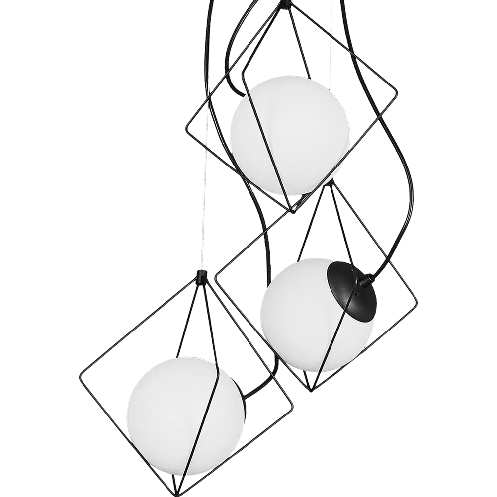 Люстра подвесная Vitaluce Офелия трио 3 лампы 9 м² цвет черный STLM-2152444 - Вид №3