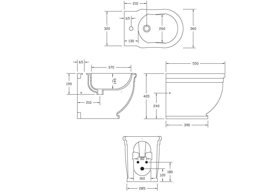Напольная керамическая настенная проволока для биде Gaia Mobili Complements ARCH-00002365 - Вид №1