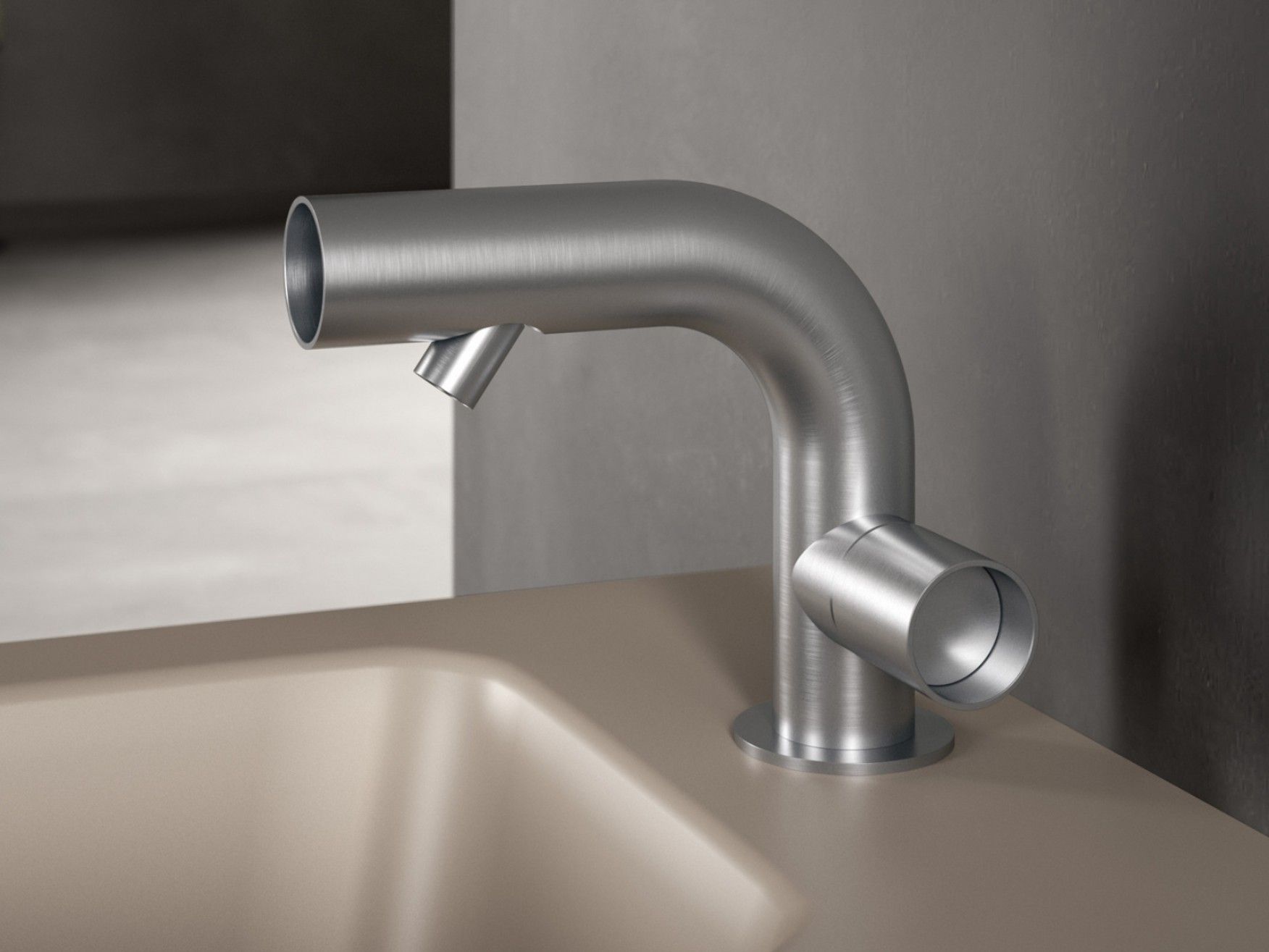 Смеситель для биде из нержавеющей стали с поворотным горлышком Rubinetterie Treemme Watertube ARCH-00096802 - Вид №1