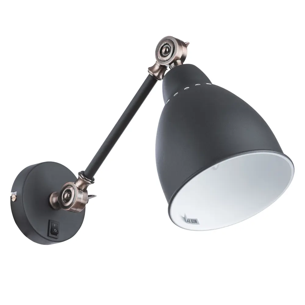 Бра Braccio 1xE27x60 Вт цвет чёрный матовый 18639005 STLM-2039578 Arte Lamp  - Вид №2