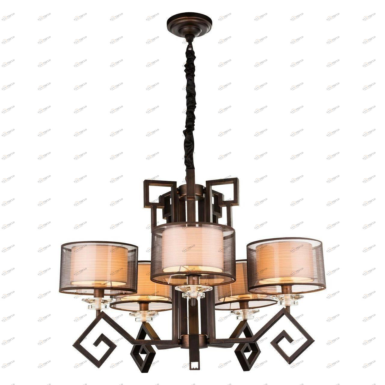 Подвесная люстра Globo 69008-5H GLOBO ДИЗАЙНЕРСКИЕ 108016 Коричневый Ceramica Globo 