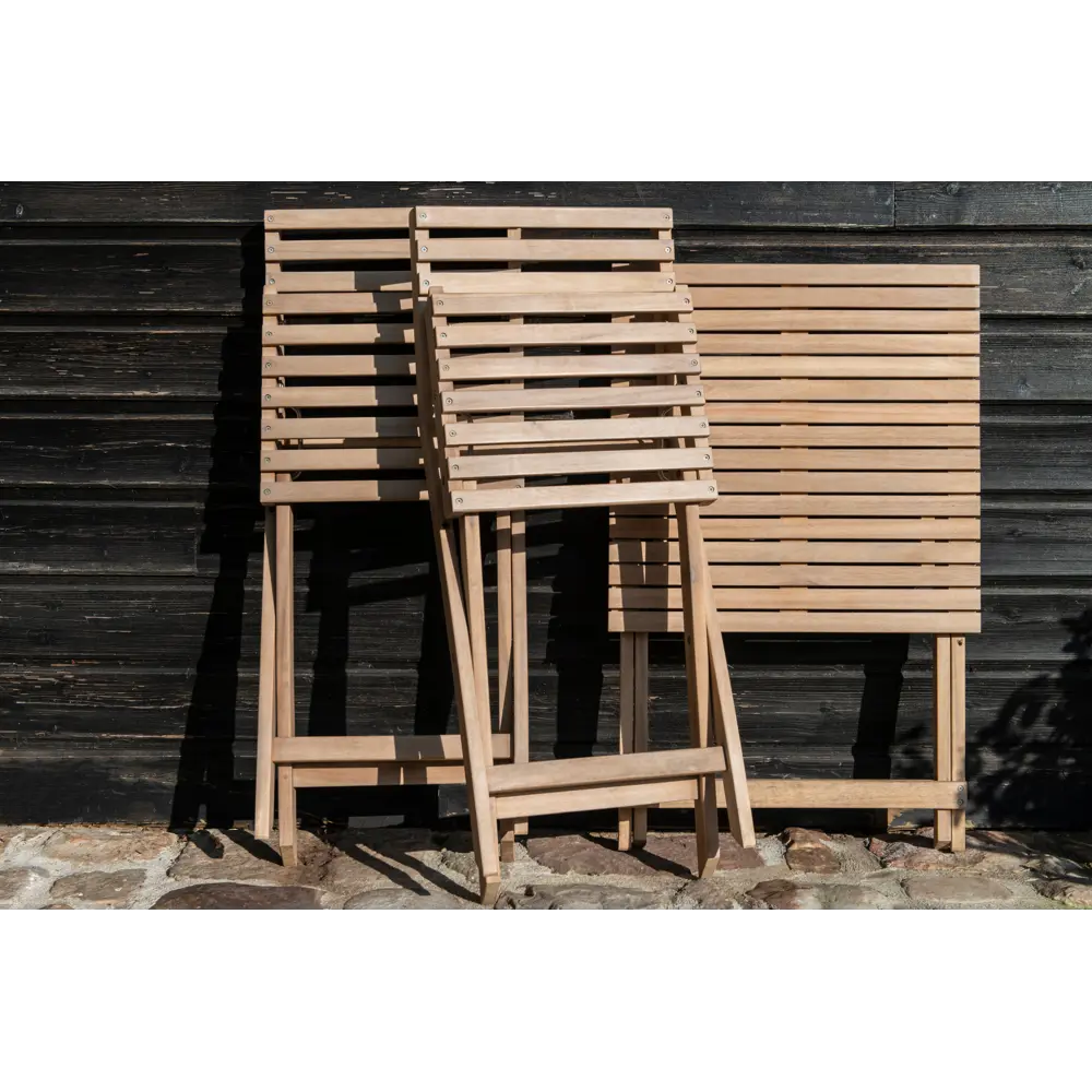 Набор садовой мебели Naterial Origami складной акация: стол и 2 стула STLM-2011954 - Вид №21