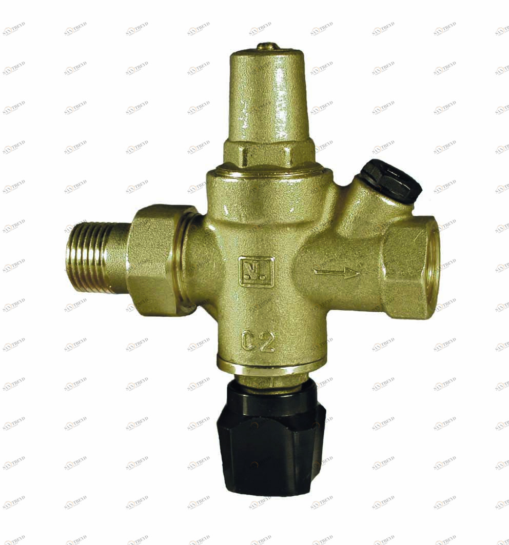 Carlo Poletti A37202Q Смеситель термостатический 3-ходовой для солнечных панелей с соединениями “папа” охватывающими патрубками на двух входах запарного клапана,шкала регулировки 30°C-65°C 