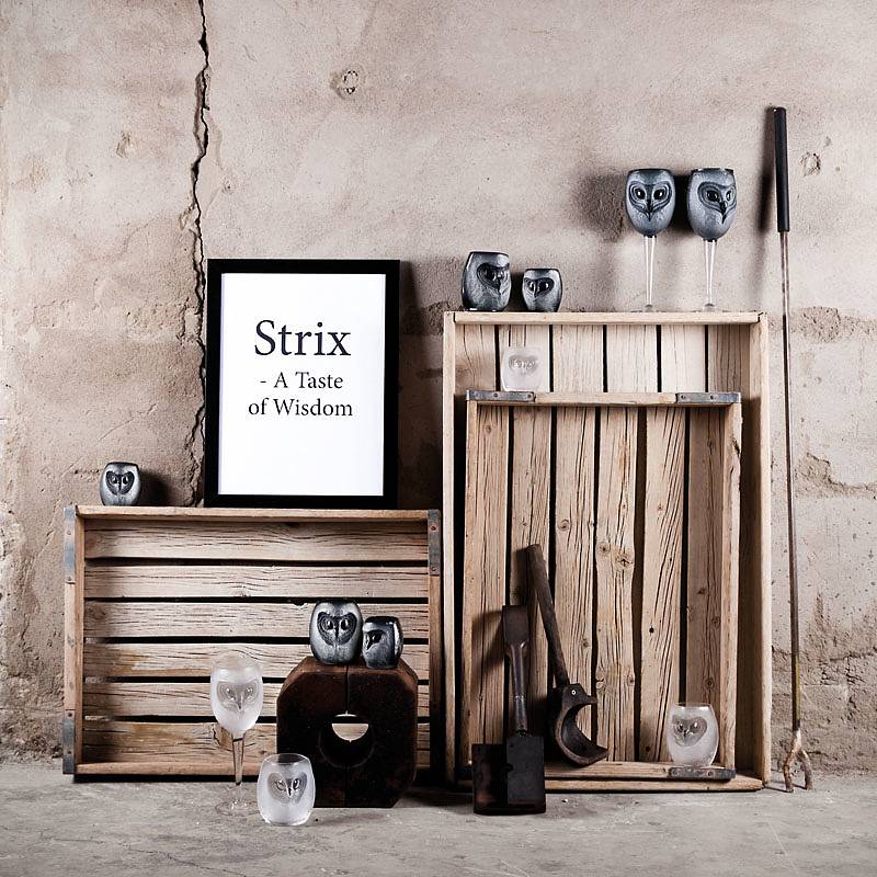 42039 Стакан из чёрного хрусталя "Сова" (малый), 75 мм. Maleras  - Вид №4