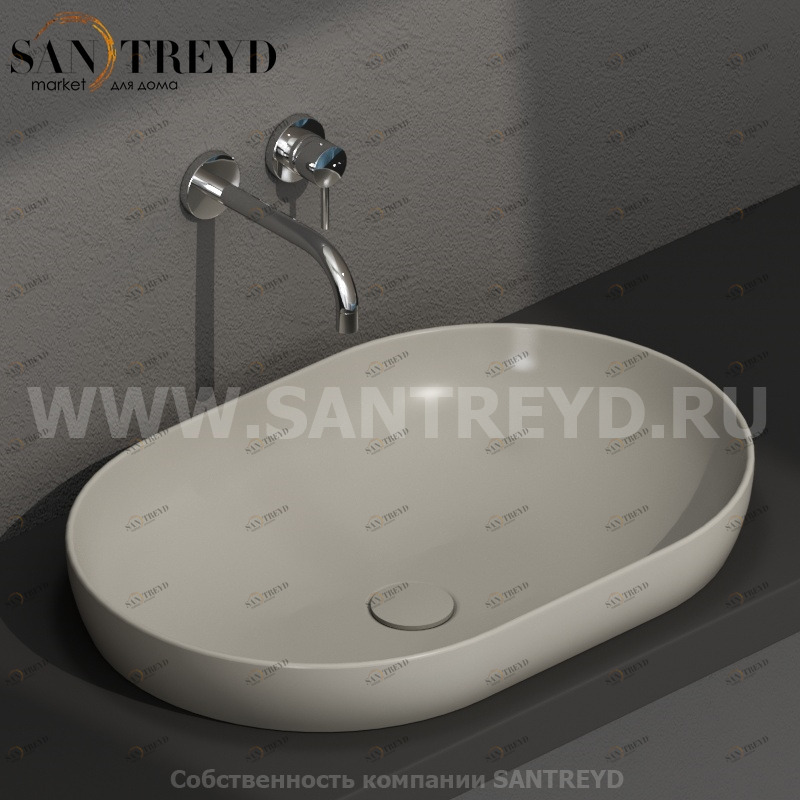 B6O61CC Встроенная раковина под столешницу овальная Ceramica Globo T-EDGE