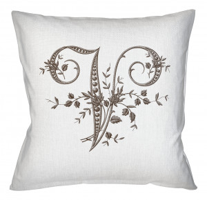 21080561 Арт-подушка «Монограмма буквы V» Object Desire Азбука мечты