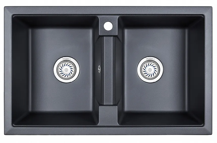 8101, ШВАРЦ (чёрный металлик), кухонная мойка, кварц GRANULA 8101-ST274 - Вид №1