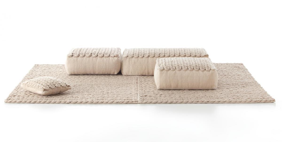 006737 Пуф прямоугольный Beige GAN Trenzas