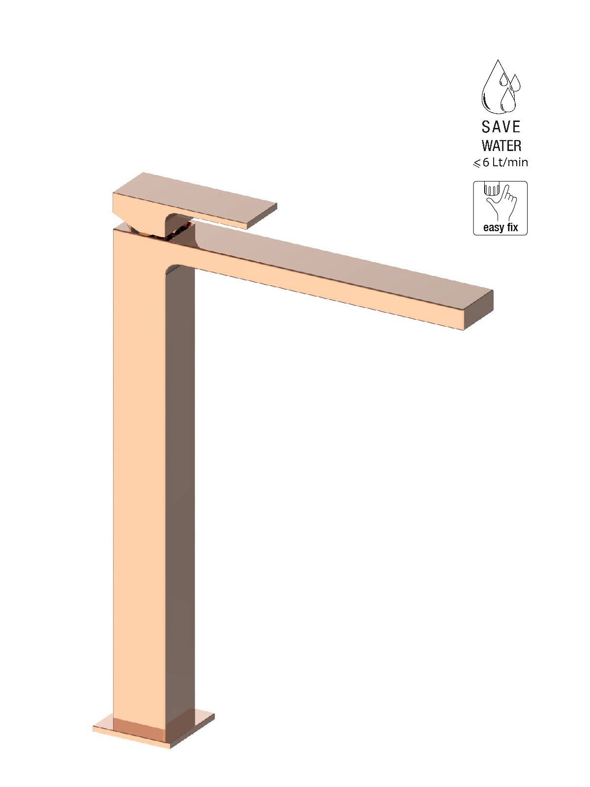 Смеситель для раковины высокого пола с ограничителем расхода Rubinetterie Frattini Vita Due ARCH-00149836 - Вид №20