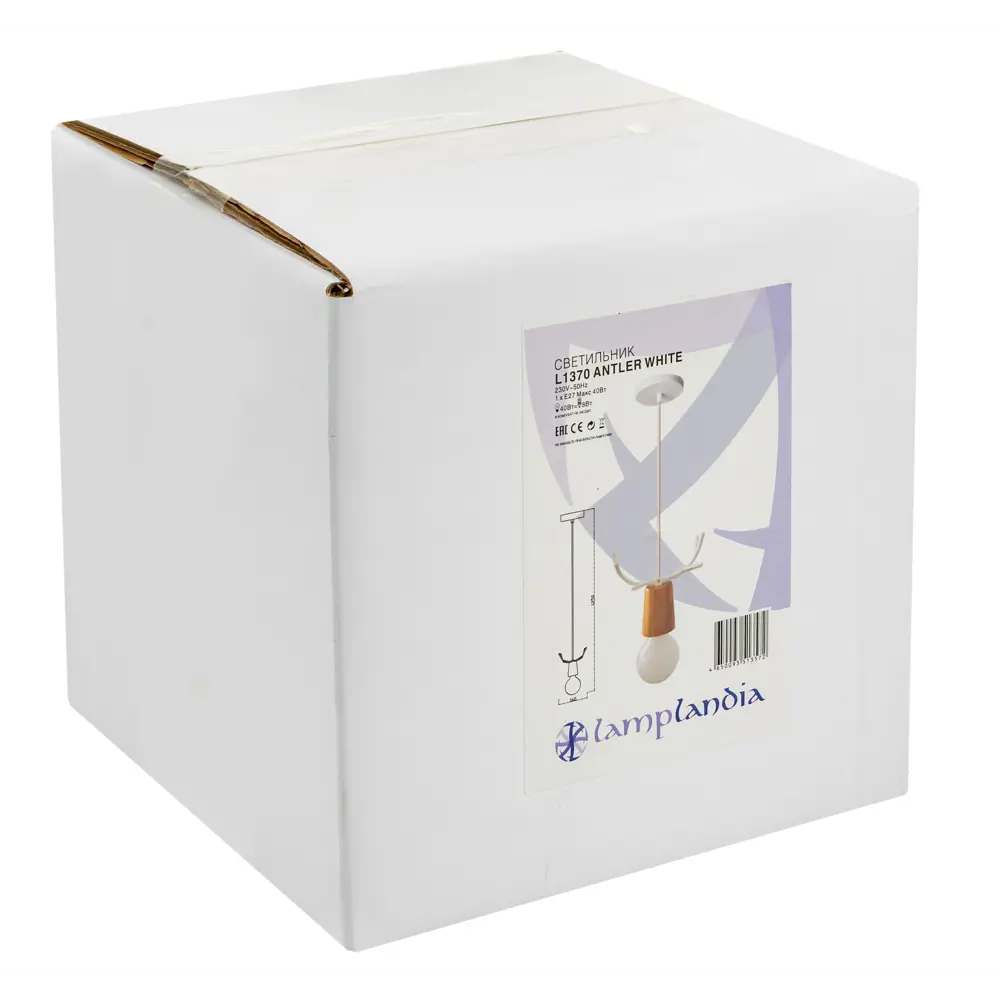 Светильник подвесной Lamplandia Antler White L1370, 1 лампа, 5 м², цвет белый STLM-2075556 - Вид №8