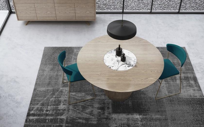 Huppé Круглый дубовый стол со вставкой из камня Memento 3286mc - 3287mc HUPPE - Вид №2