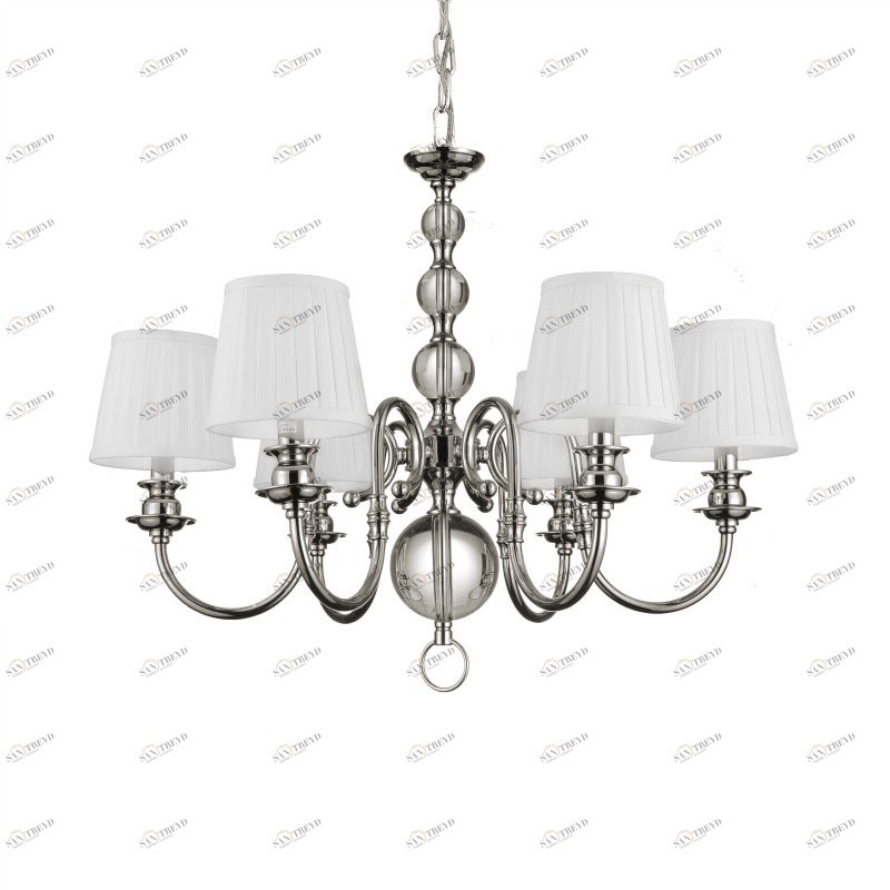 Люстра Newport 6 от Delight Collection белая/прозрачная/ хром KM0837P-6 DELIGHT ДИЗАЙНЕРСКИЕ 247061 Белый 