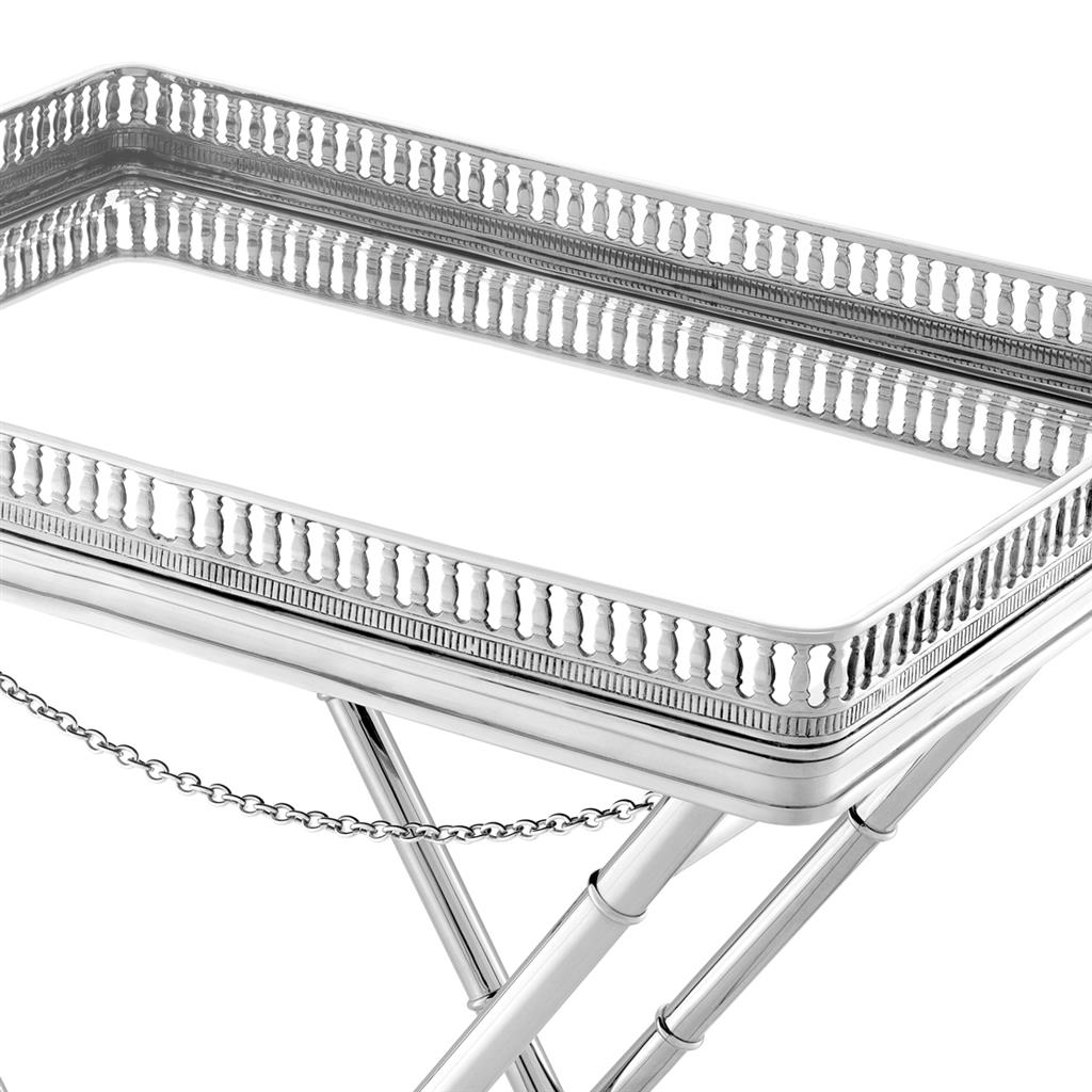 Столик сервировочный с бортиками серебро Isola от Eichholtz EICHHOLTZ  242587 Зеркальный;серебро  - Вид №1