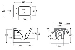 Керамический подвесной туалет