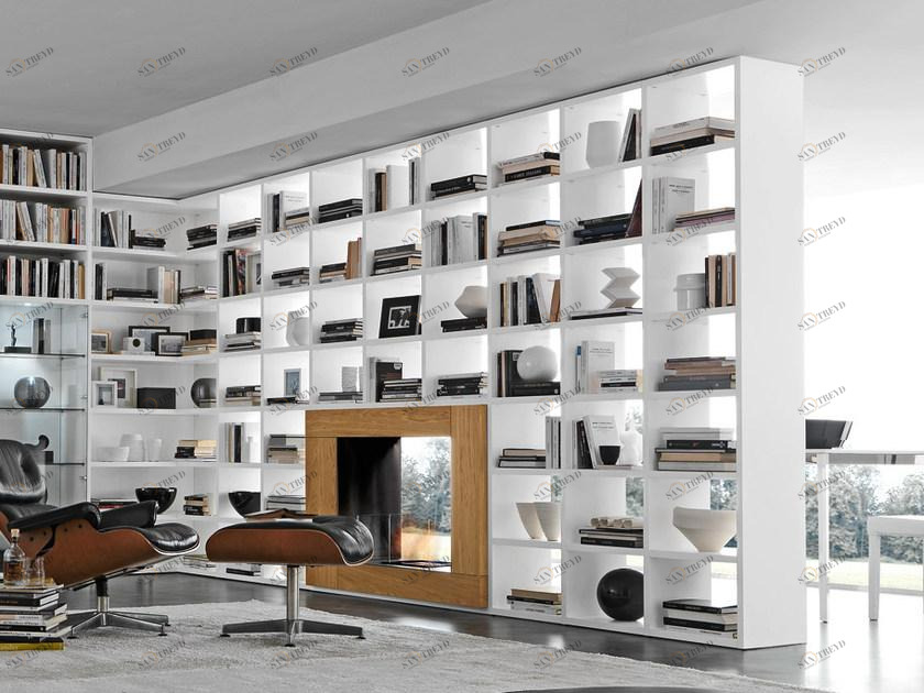 Presotto Модульный книжный шкаф с открытой стенкой Pari&dispari fuoco sun-id-1440967