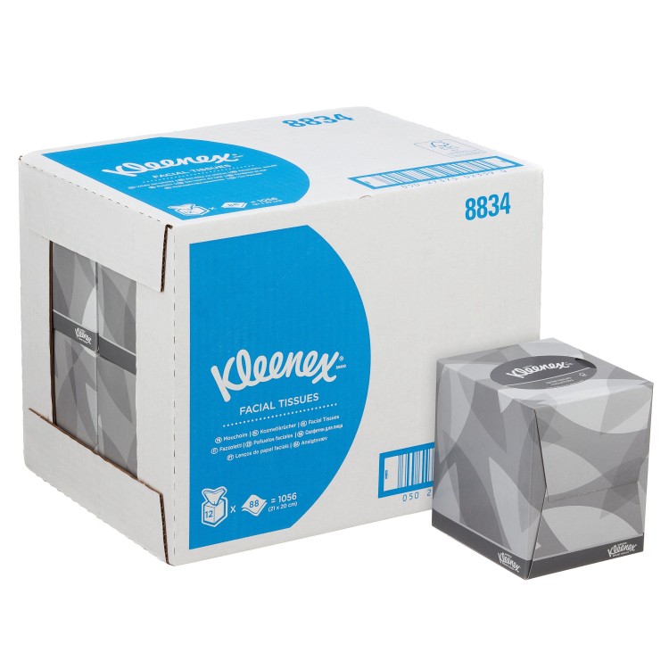 8834 Kimberly Clark Салфетки косметические для лица Kimberly Clark Professional Kleenex 8834 K2 21х20 2-слойные 12 пачек по 88 листов белый 