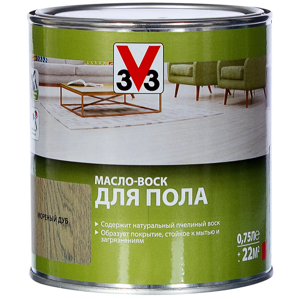 Масло-воск для пола V33 цвет мореный дуб 0.75 л STLM-2009418 - Вид №2